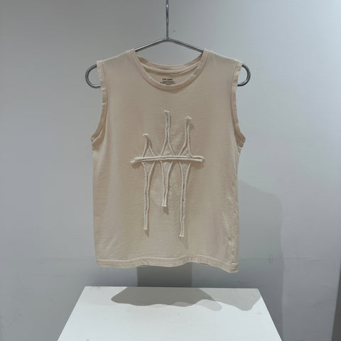 Embellished organic cotton tank