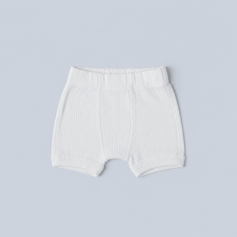 Unisex Ribbed Boxer, White