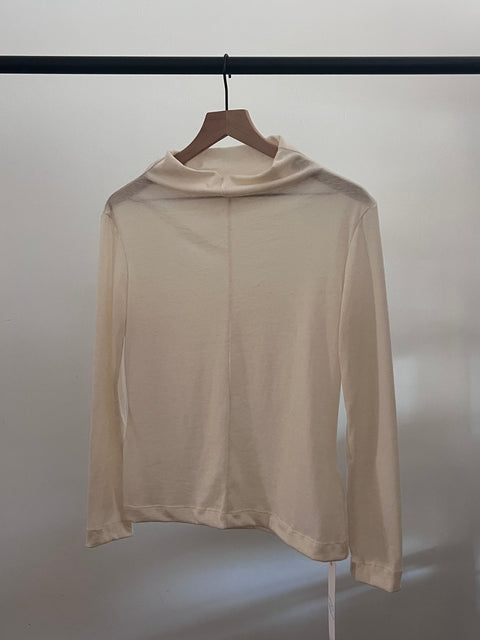 Cotton Cashmere Layering Tee, Black