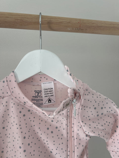 Side Zip Sleepsuit Outback Sky Pink