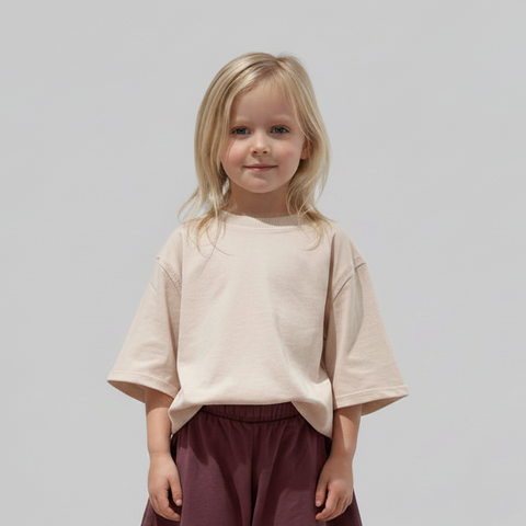 Organic cotton lapped seam tee