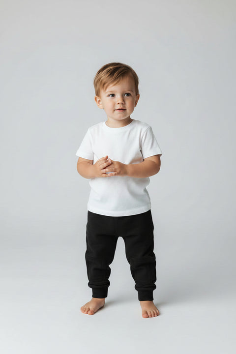 Organic Cotton Crawling Pants, Black