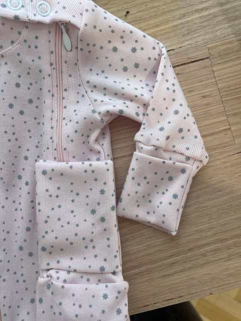 Side Zip Sleepsuit Outback Sky Pink