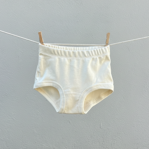 Girls Organic Cotton Full Brief, Natural