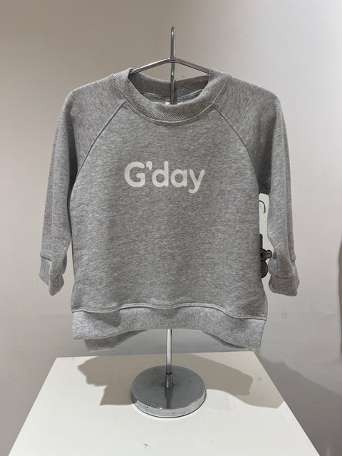 G'day Hooroo Sweat Top, Grey Marle