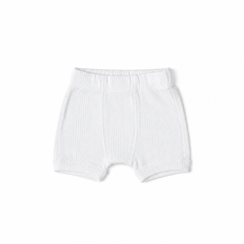Unisex Ribbed Boxer, White