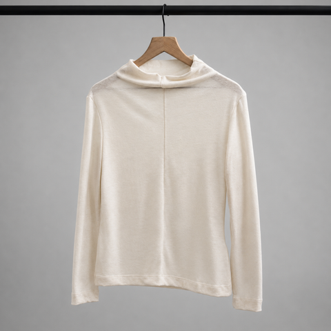 Cotton Cashmere Layering Tee, Black