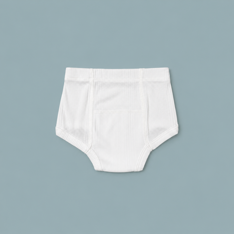 Unisex Ribbed Brief, White