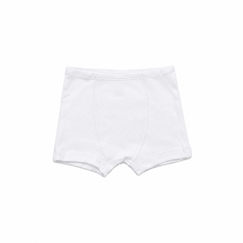 Boys Fitted Boxer, white