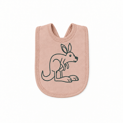 Sunset organic cotton kangaroo bib on white background