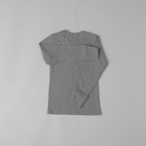 Ribbed Long Sleeve Crew, Grey Marle