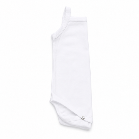 Picot Trim Bodysuit, White