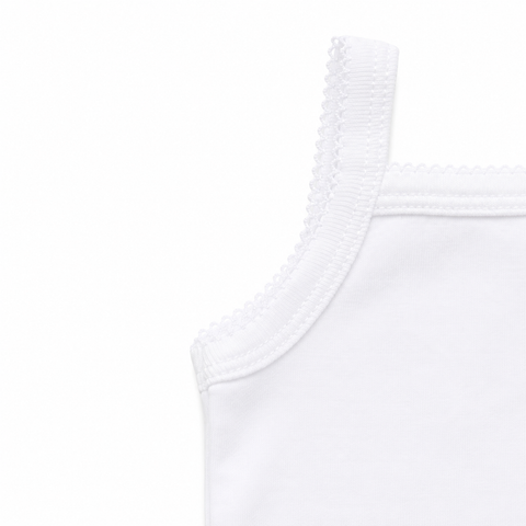 Picot Trim Bodysuit, White