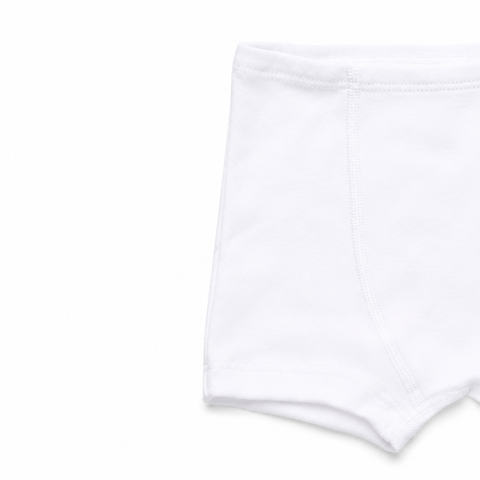 Boys Fitted Boxer, white