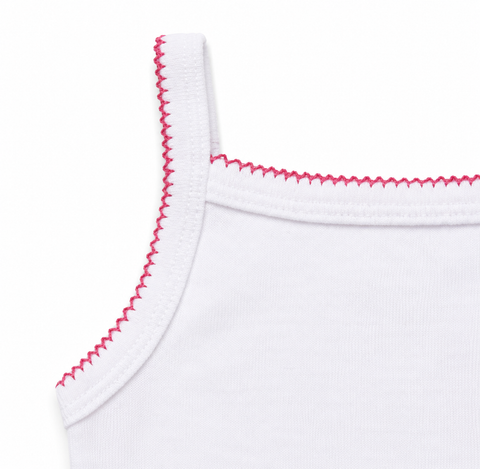 Picot Cotton Cami, Pink Trim