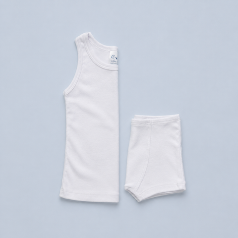 Boys Fitted Boxer Set, White
