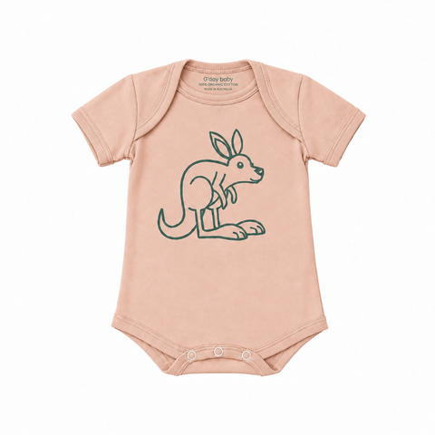 Sunset kangaroo bodysuit matched to the koala colour