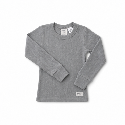 Ribbed White Long Sleeve Crew