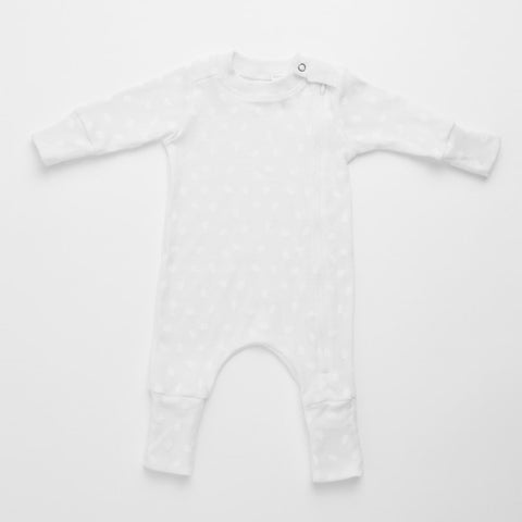 Side Zip Sleepsuit, Wattle Leaf Print