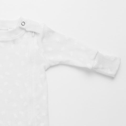 Side Zip Sleepsuit, Wattle Leaf Print