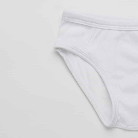 Boys Organic Cotton Brief, White