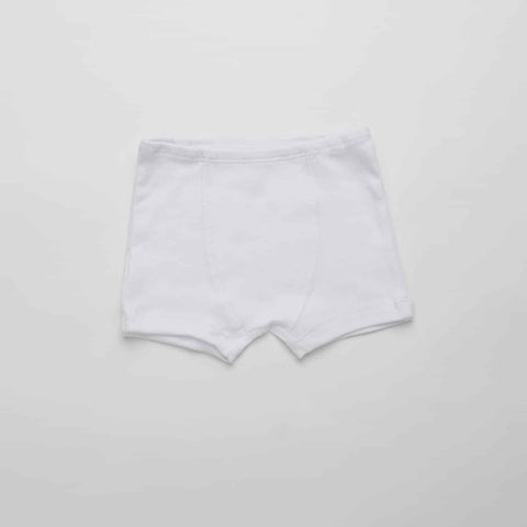 Boys Organic Fitted Boxer, White