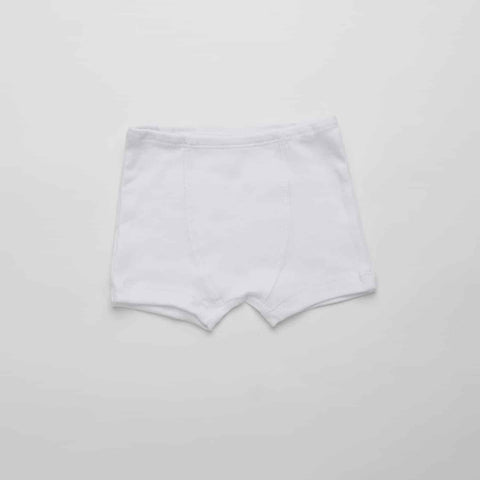 Boys Organic Fitted Boxer, White