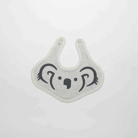 Koala Bib, Grey Marle and Black
