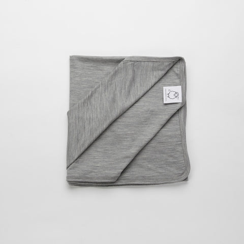 Merino Wool Blanket, Grey Marle