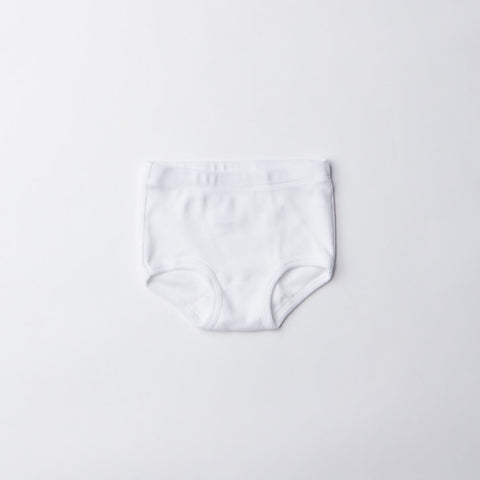 Girls Organic Cotton Full Brief, White