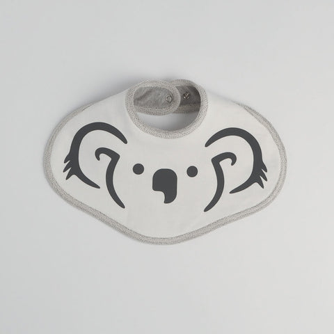 Koala Bib, Natural and Grey Marle