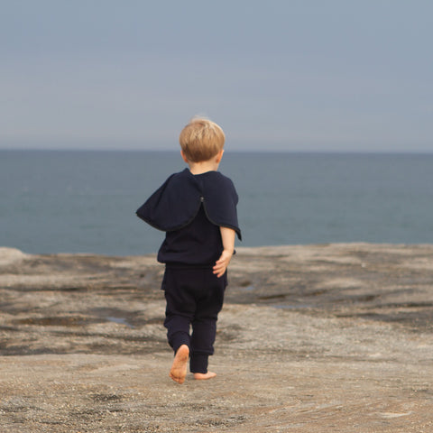 Organic Hooded Vest, Navy