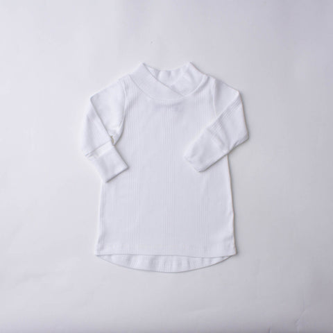 Organic Cotton Ribbed Baby Set, White