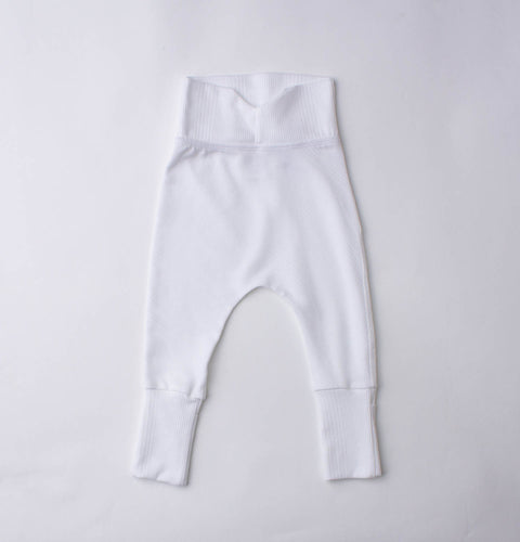 Organic Cotton Ribbed Baby Set, White