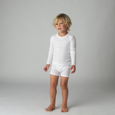 Unisex Ribbed Boxer, White