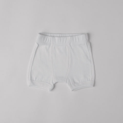 Unisex Ribbed Boxer, White