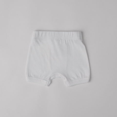 Unisex Ribbed Boxer, White