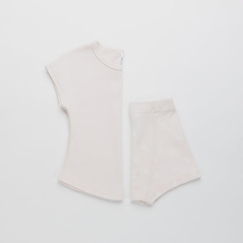 Wattle Leaf PJs, Half Print, Coral