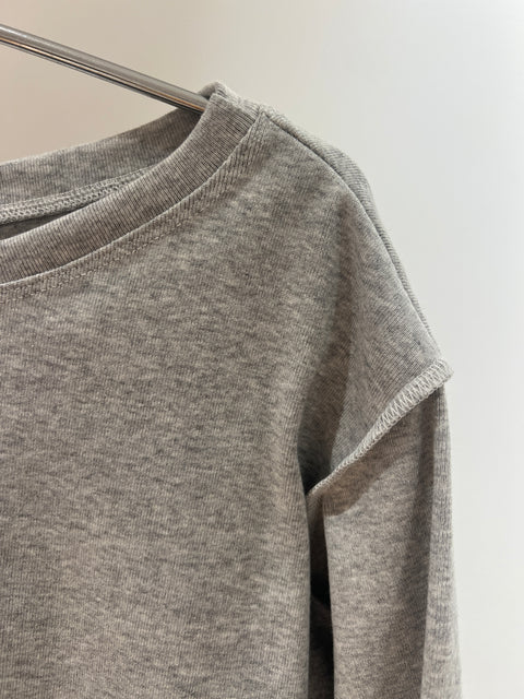 Organic Cotton Reverse Seam Tee, Grey Marle