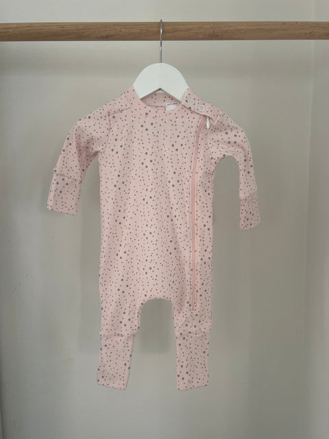 Side Zip Sleepsuit Outback Sky Pink