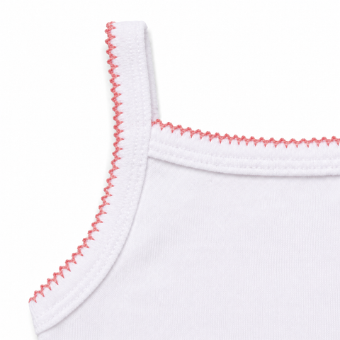 Picot Cotton Cami, Pink Trim
