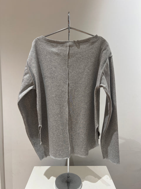 Organic Cotton Reverse Seam Tee, Grey Marle