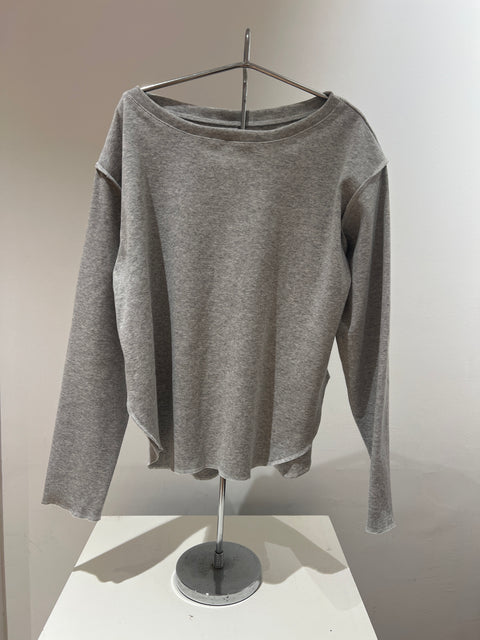 Organic Cotton Reverse Seam Tee, Grey Marle
