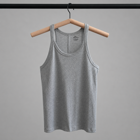 Organic Cotton Tank, Grey Marle