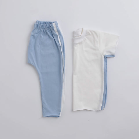 Pinstripe Pant and Tee Set Blue