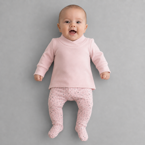Organic Cotton Baby Yoga Set, Pink Star