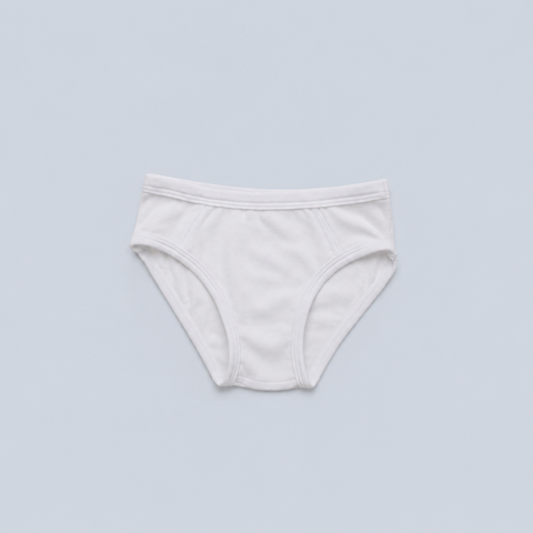 Boys Organic Cotton Brief, White