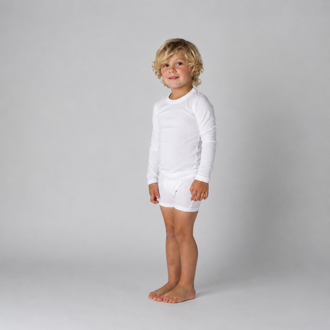 Ribbed Long Sleeve Crew, Grey Marle