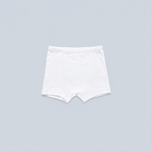 Boys Fitted Boxer, white
