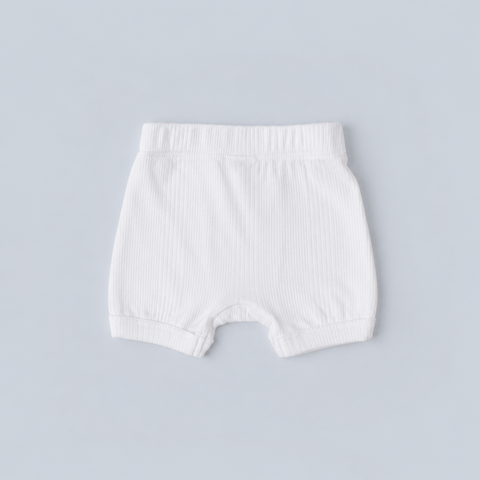 Unisex Ribbed Boxer, White